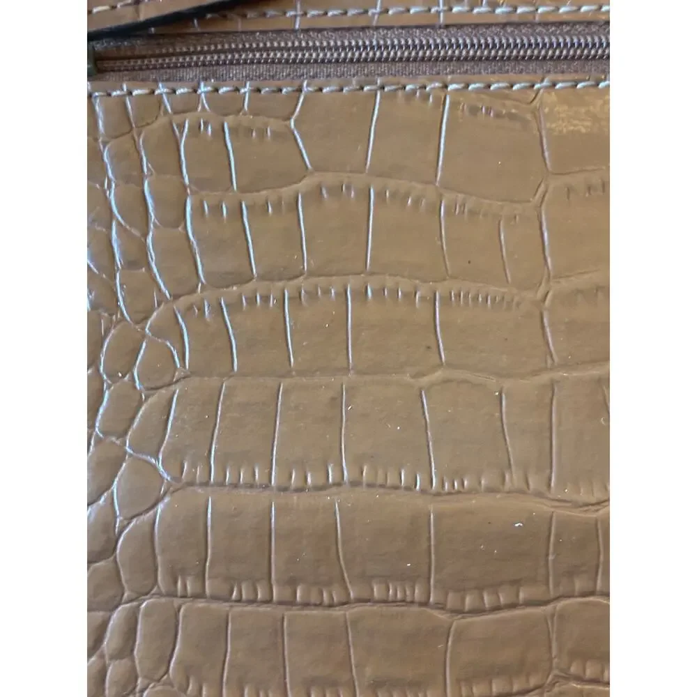 VTG Crazy Horse Alligator Trifold Wallet Faux Leather Croc Textures Checkbook